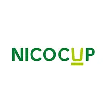 Logotipo da Nicocup, empresa especializada em copos ecológicos e soluções sustentáveis